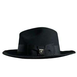 STACY ADAMS BLACK WOOL FEDORA
